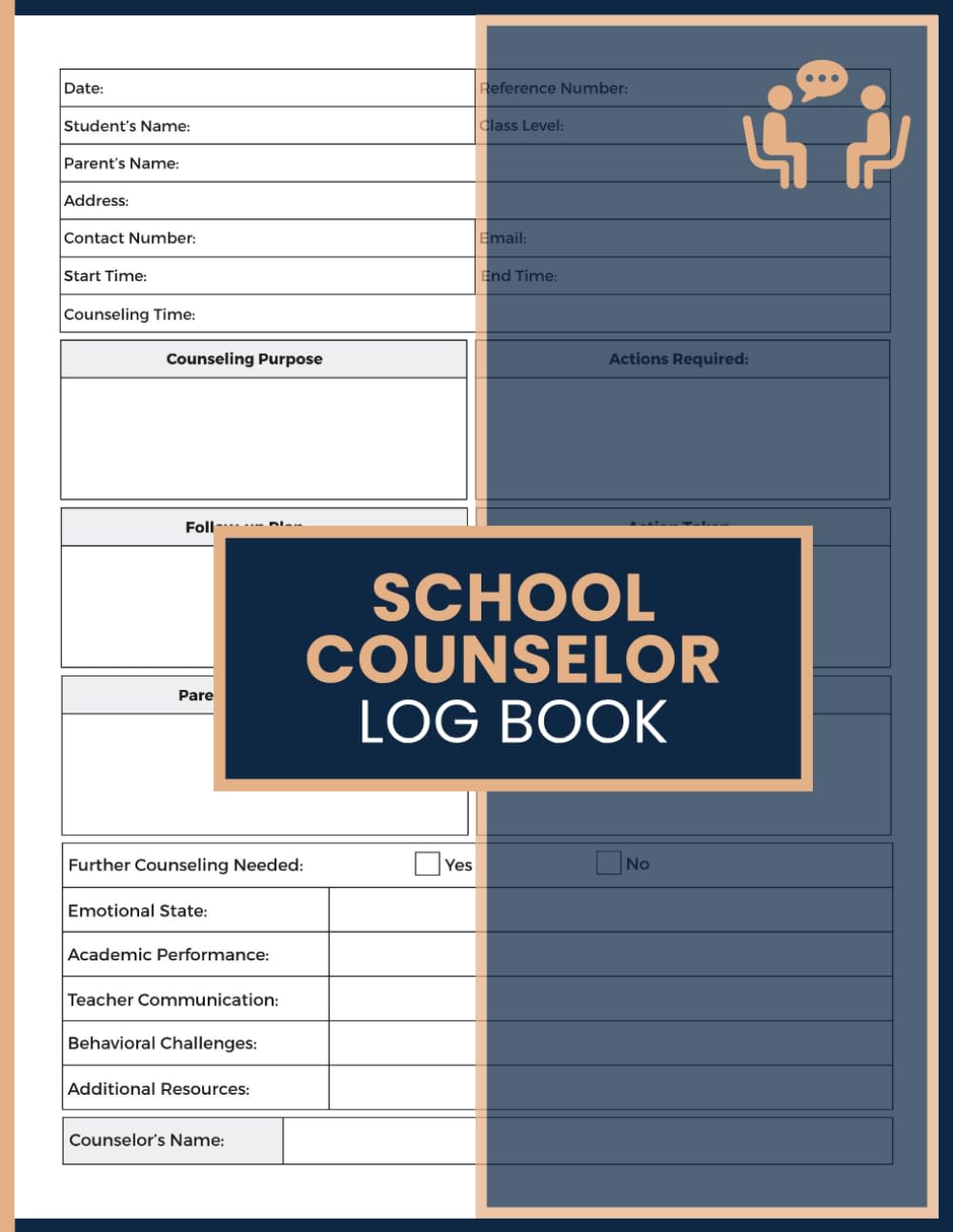 School Counselor Log Book: Student Support Session Journal for Counseling Records, Follow-Up Actions, Family Communication, Academic Review and Behavioral Observations for School Guidance Staff baixar o livro de graça