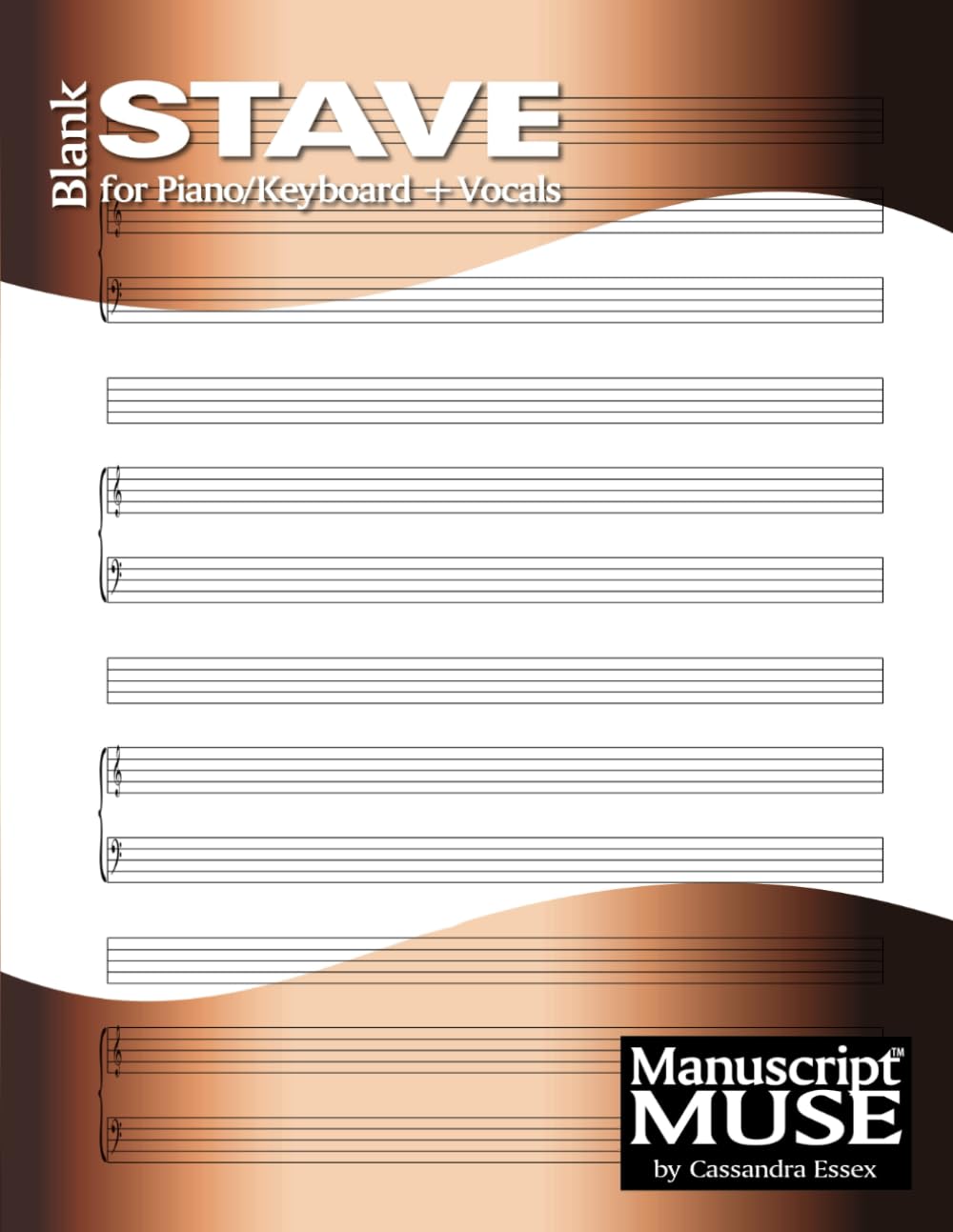capítulo por capítulo baixar Blank Piano/Keyboard STAVE plus vocal STAVE Manuscript-Paper Notebook. MULTI-STAFF sheets for piano plus vocal or instrument.: by Manuscript MUSE (v26)