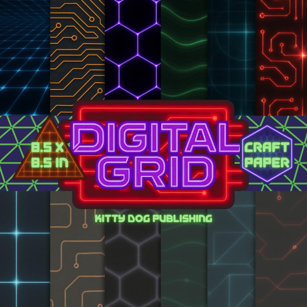 Digital Grid Craft Paper: Cyber-Inspired Paper for Origami and Scrapbooking baixar o livro de graça