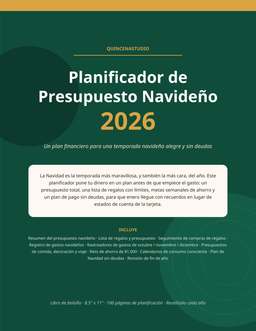 Planificador de Presupuesto Navideño 2026: Planificador de Gastos Navideños con Rastreador de Presupuesto de Regalos, Registro de Gastos, Reto de Ahorro y Plan de Navidad Sin Deudas (Spanish Edition) baixar o livro de graça