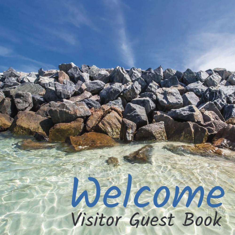 Beach Waves Rocks Guest Book, Welcome Visitors, Helpful Information, Nearby Sites Attractions: Guest Log Book, 104 Guest Sign in Pages, Document... 10 Custom Black White Beach Theme Backgrounds baixar livro de graça