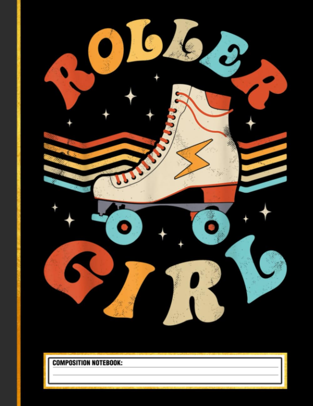 Roller Girl Skater Skating Retro Vintage Composition Notebook