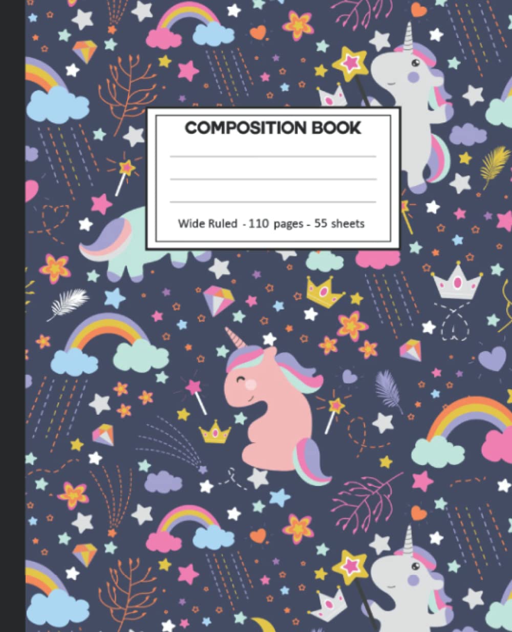 ler totalmente Composition Notebook: Composition Notebook with Rainbow with unicorn for School.