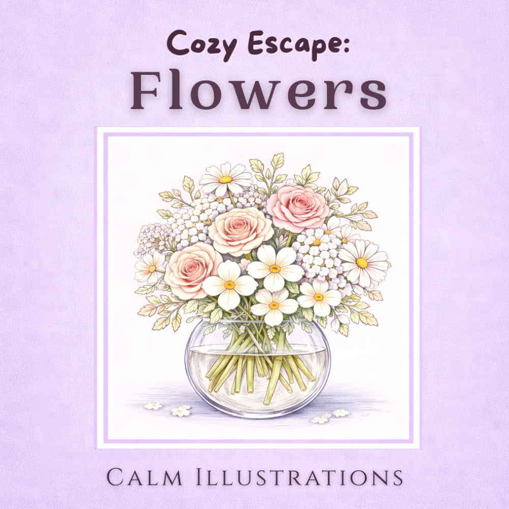 Cozy Escape: Flowers: A Relaxing Coloring Book with Floral Bouquets, Gardens, and Botanical Patterns baixar o livro de graça