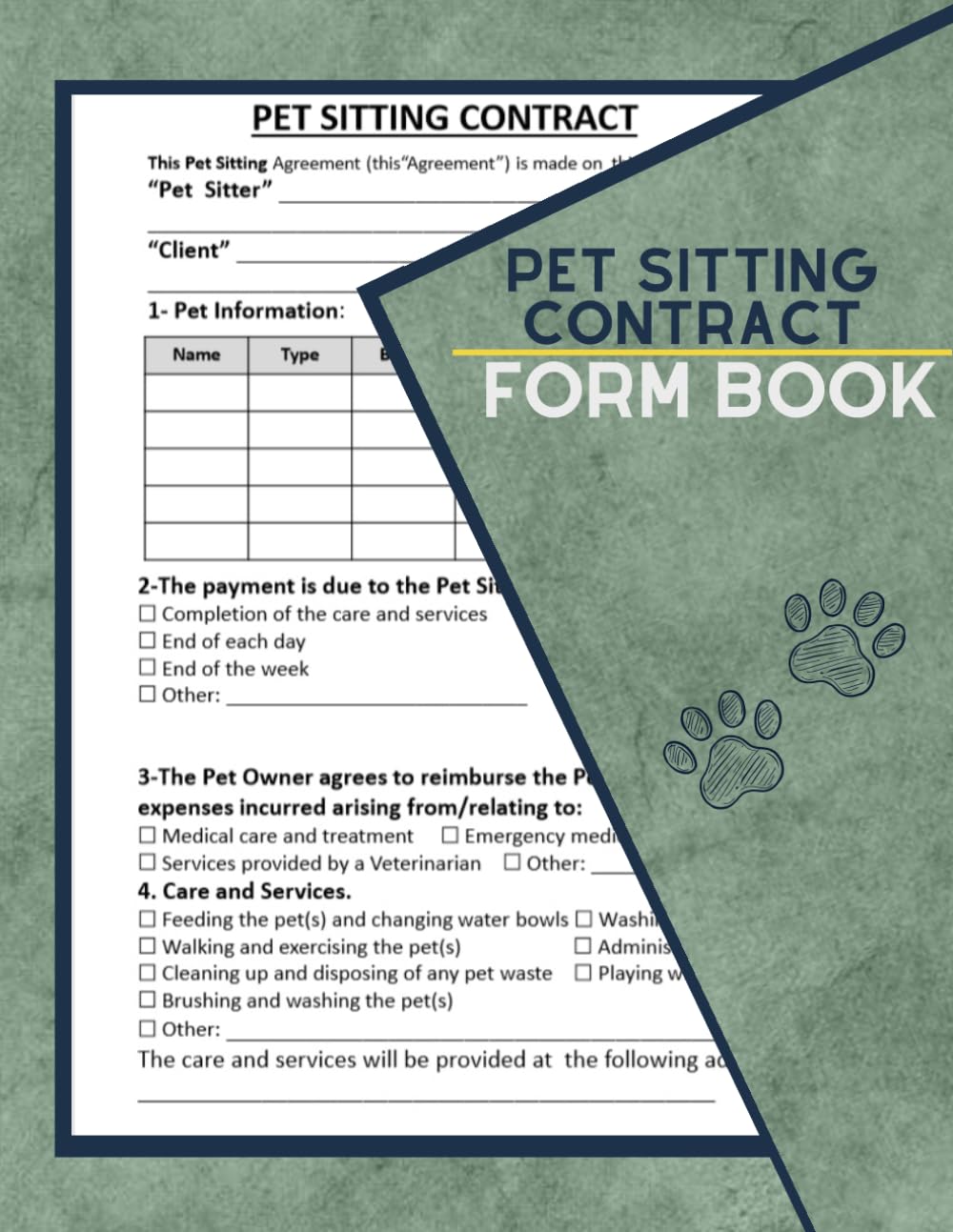 Pet Sitting Contract Form Book: Dog / Cat Sitting Services Agreement, 59 Contracts | 8.5''x11'' Inch. Agreement Between Client and Sitter baixar o livro de graça