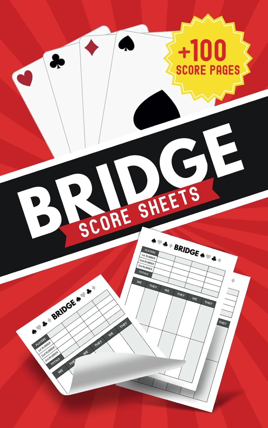 Bridge Score Sheets: 100 Score Pages