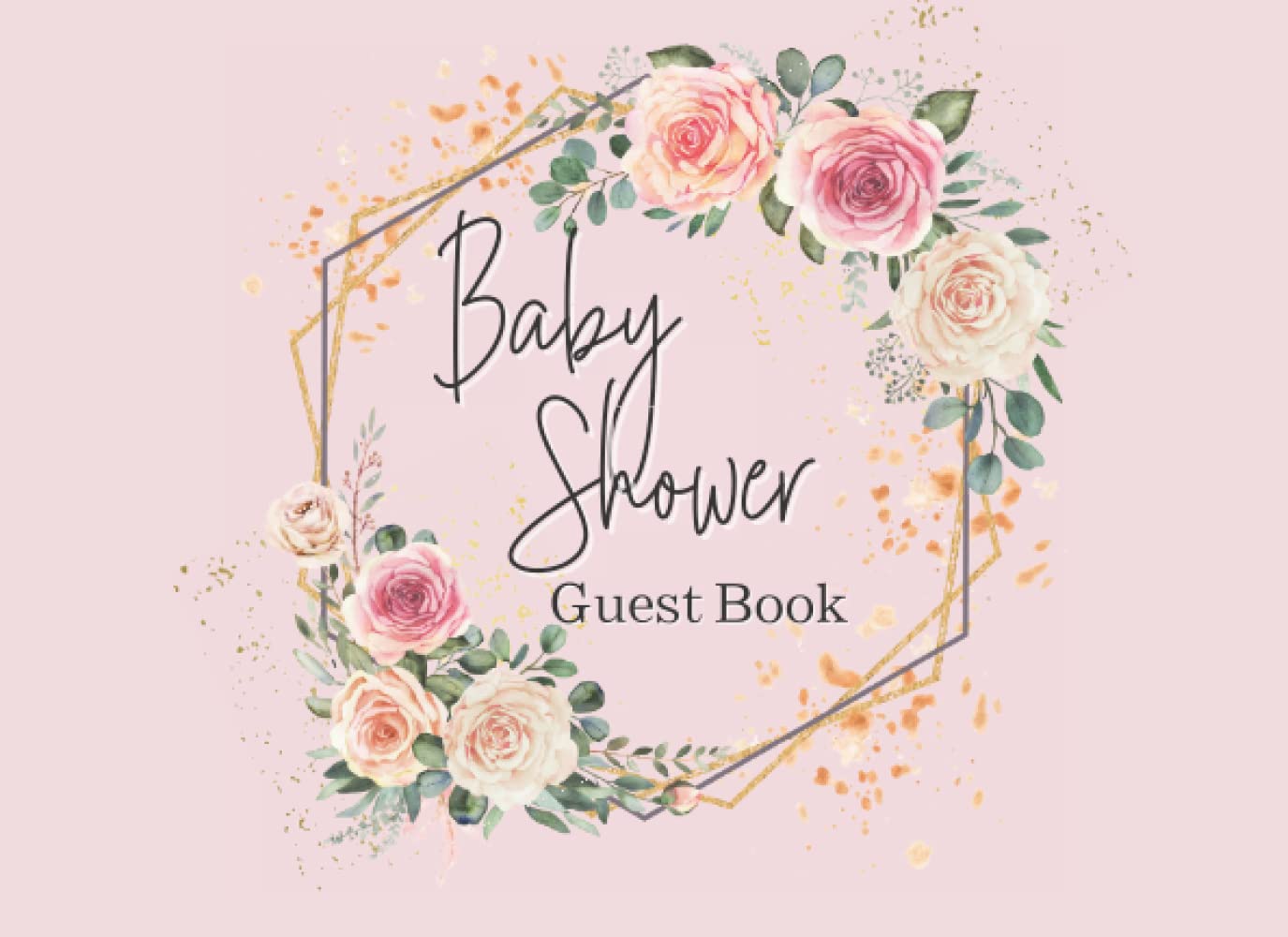 Baby Shower Guest Book: Powder Pink Floral Geometric Frame Cover | Gift Log and Fun Predictions | Elegant Minimal Modern baixar o livro de graça