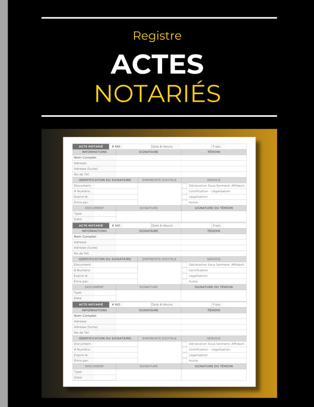 ler totalmente Registre des Actes Notariés: Carnet de Notaire & Clerc | Juridique & Droit | Enregistrement Affidavit - Serment - Certification - Légalisation - Identification - Public | 105 Pages (French Edition)