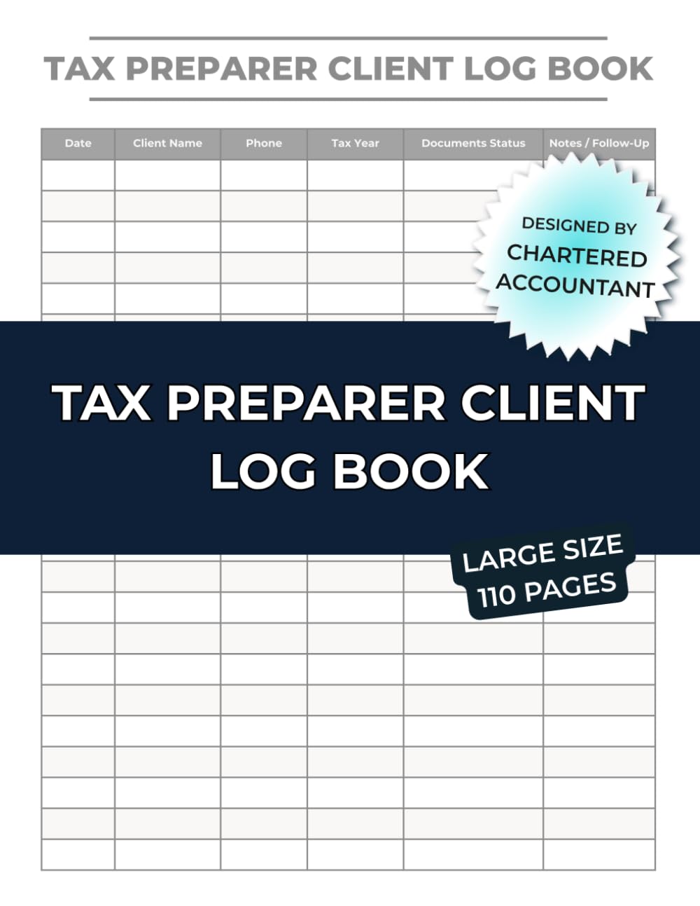 capítulo por capítulo baixar Tax Preparer Client Log Book: Client Contact and Document Tracker for Tax Professionals: 6-Column Daily Log – Track Date, Client Name, Phone, Tax... Notes for Tax Preparers, CPAs and Accountants