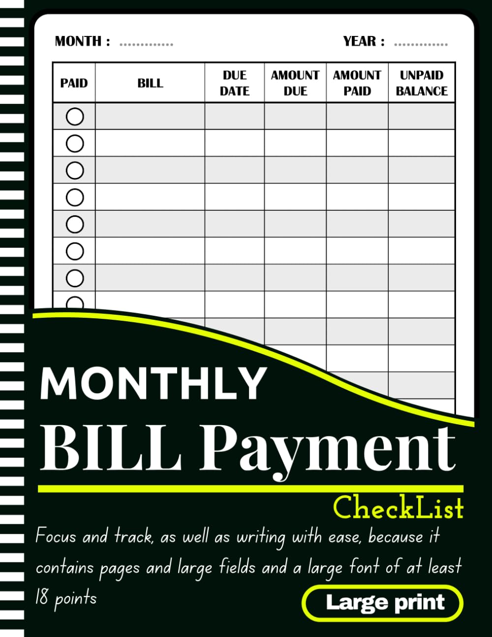 capítulo por capítulo baixar Monthly bill Payment Checklist: Bill Tracker & Organiser Large Print 8.5"x 11"