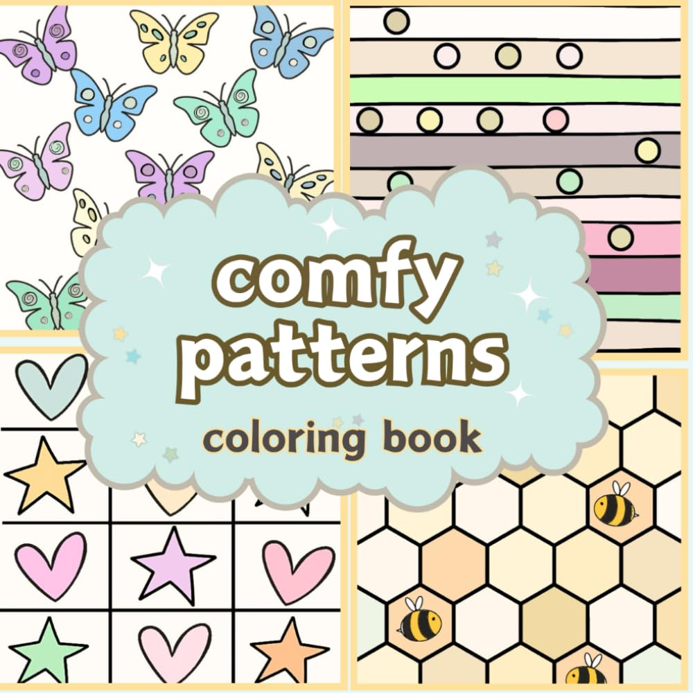 ler totalmente Comfy Patterns Coloring Book: Bold and Easy Designs Featuring Cozy & Simple Relaxing Patterns For Adults And Kids