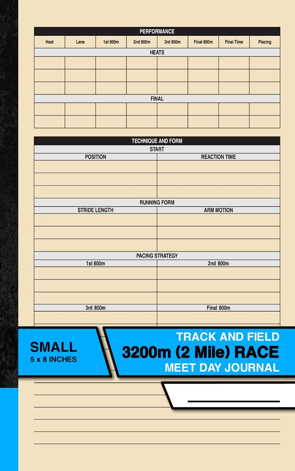 ler totalmente Track and Field - 3200m (2 Mile) Race - Meet Day Journal: Record and Track Your Individual Athletic Performance | For High School Athletes | 25 Meets | Small