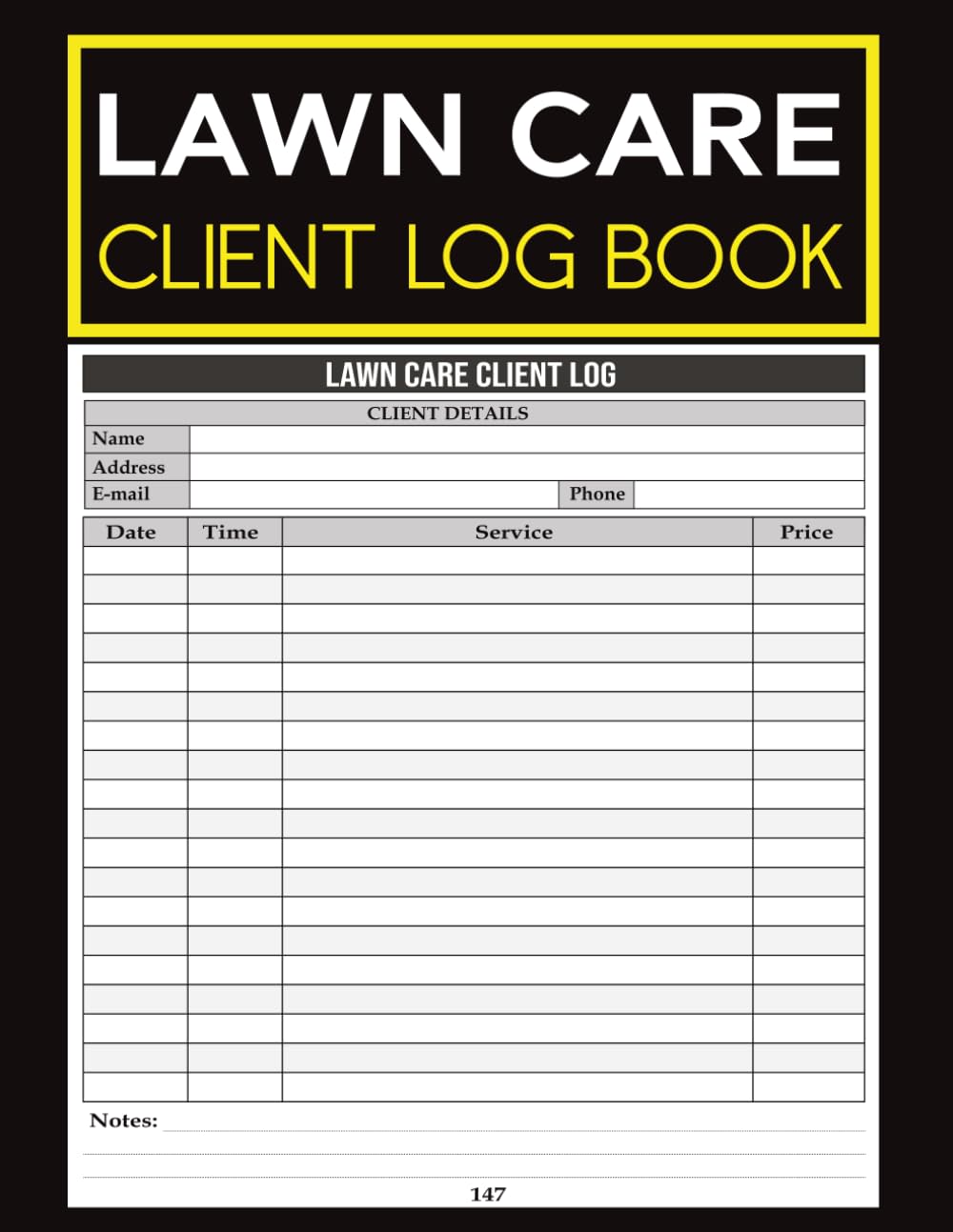 ler totalmente Lawn Care Client Log Book: Track Customer Information, Service History, Scheduling, Work Records and Payments.