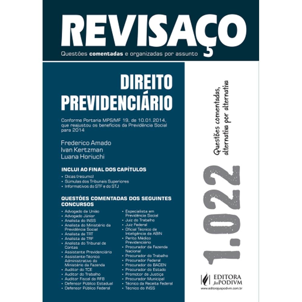 Direito Previdenciário. 1.022 Questões Comentadas Alternativa por Alternativa - Coleção Revisaço baixar livro de graça