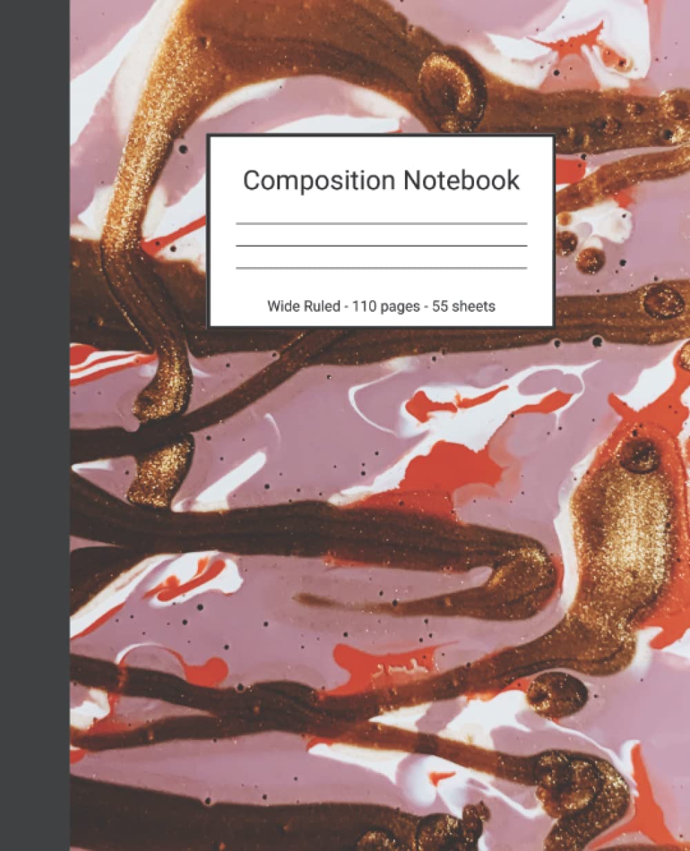 Composition Notebook: Wide Ruled Paper Notebook Journal - Gold And Pink Liquid Marble - Blank Wide Lined Workbook baixar o livro de graça