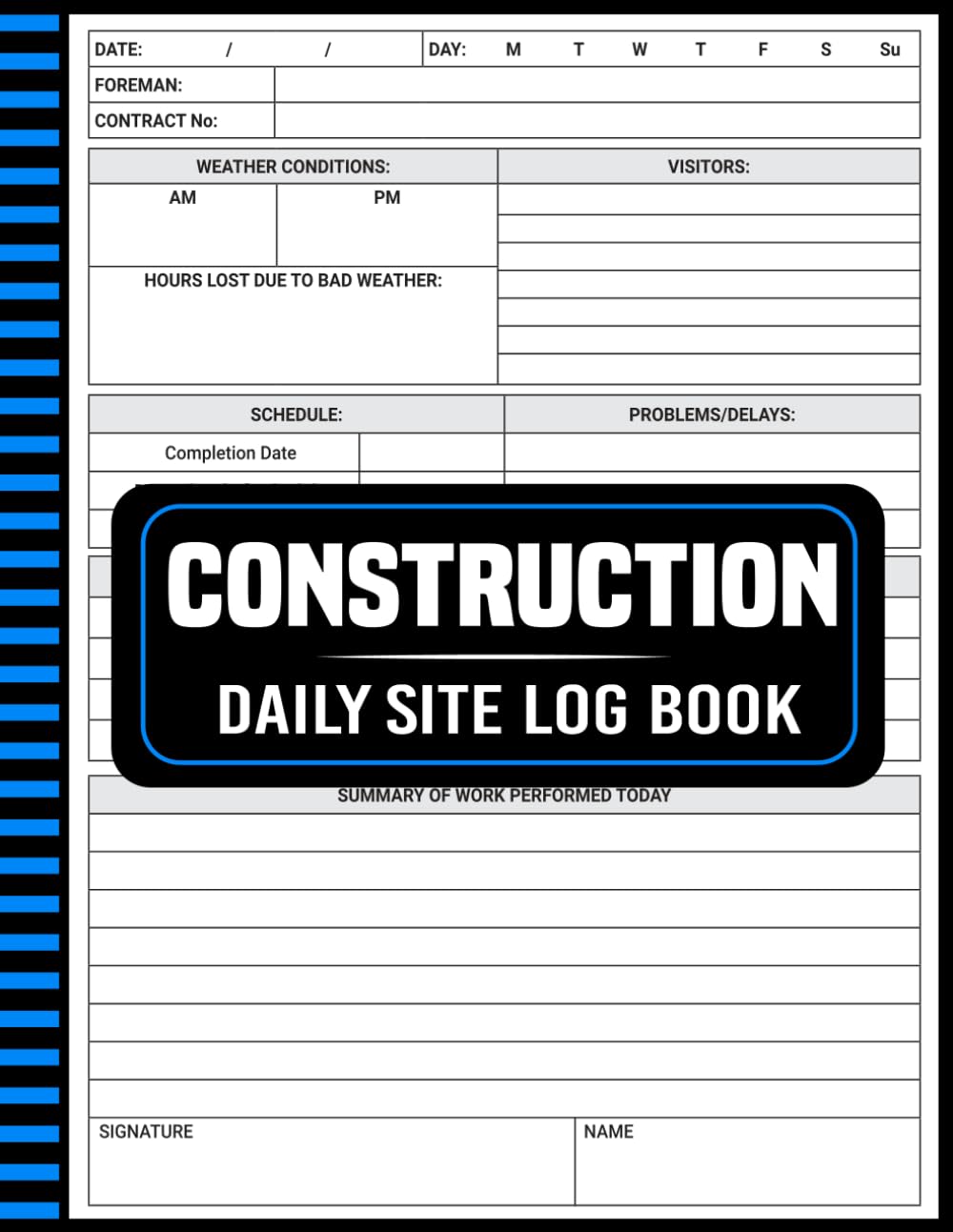Construction Daily Site Log Book: Organized for Tasks Delays and Materials, 8.5 x 11 Inches, 110 Pages baixar o livro de graça