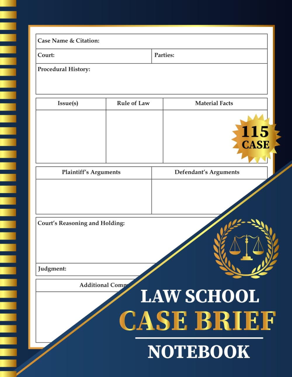 capítulo por capítulo baixar Law School Case Brief Notebook: Legal Notetaking Template Book for Students | Structured Format for Analyzing Legal Cases Using the IRAC Method