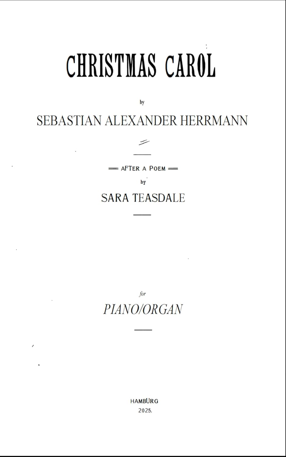ler totalmente Christmas Carol | Song for Piano Solo / Organ Solo | Piano and Voice (English Edition)