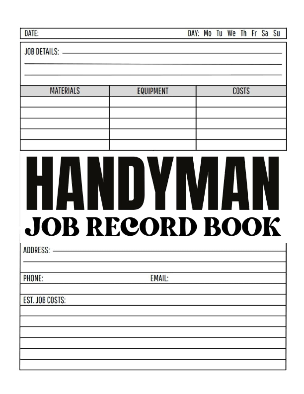 Handyman Job Record and Contract Log Book: Comprehensive Job Details, Estimates, Client Tracker, and Notes for Self-employed and Small Businesses baixar o livro de graça