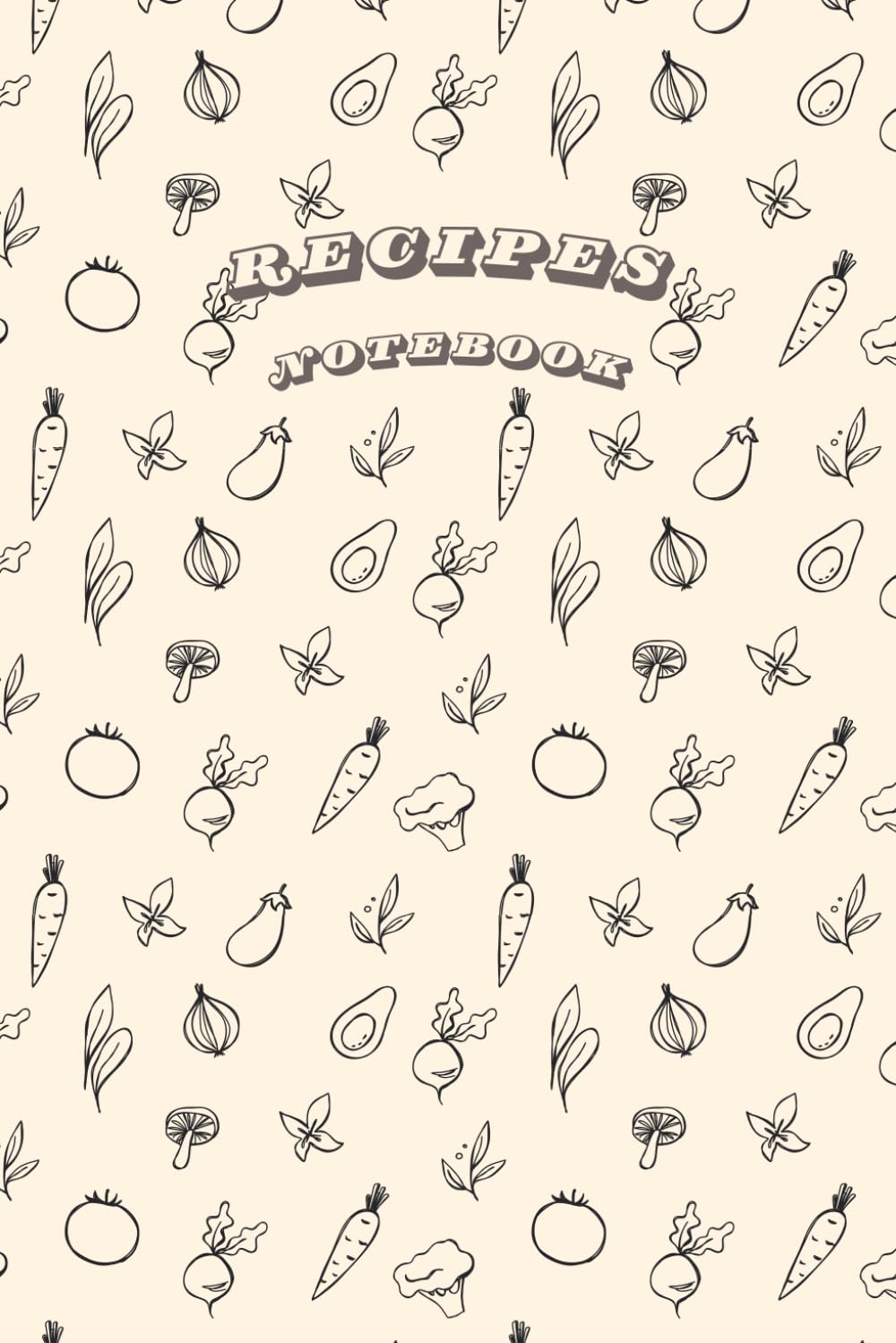 ler totalmente Tiny Vegetable Theme Doodled Recipes Notebook: 6 x 9 inches with 104 pages
