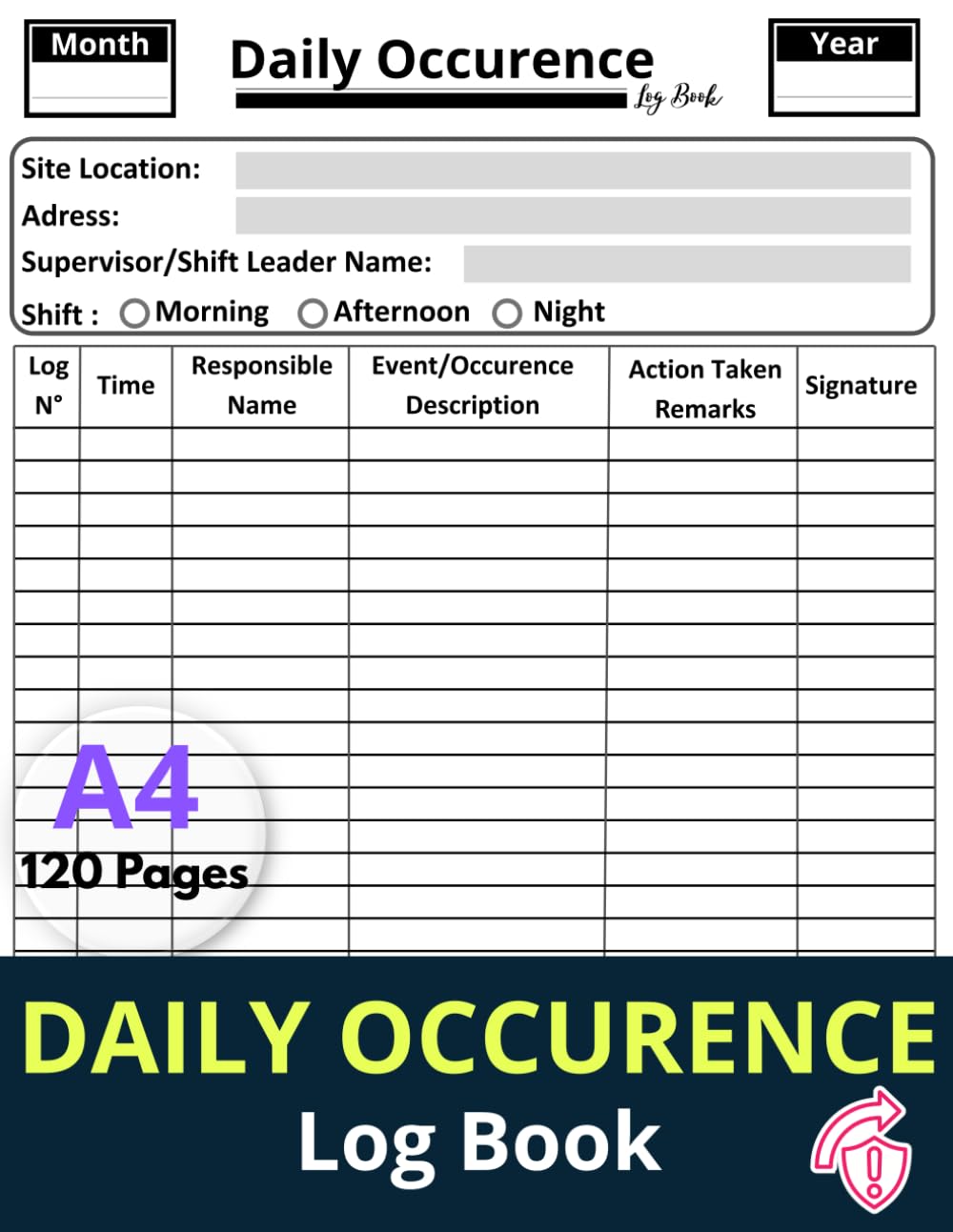 ler totalmente Daily Occurrence Log Book: A Daily Record of Events, Incidents, and Operational Activities, Ensuring Accountability, Communication, and Continuity.