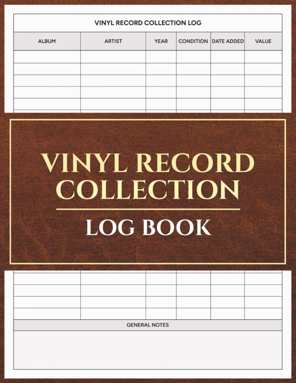 Vinyl Record Collection Inventory Log Book for Record Collectors