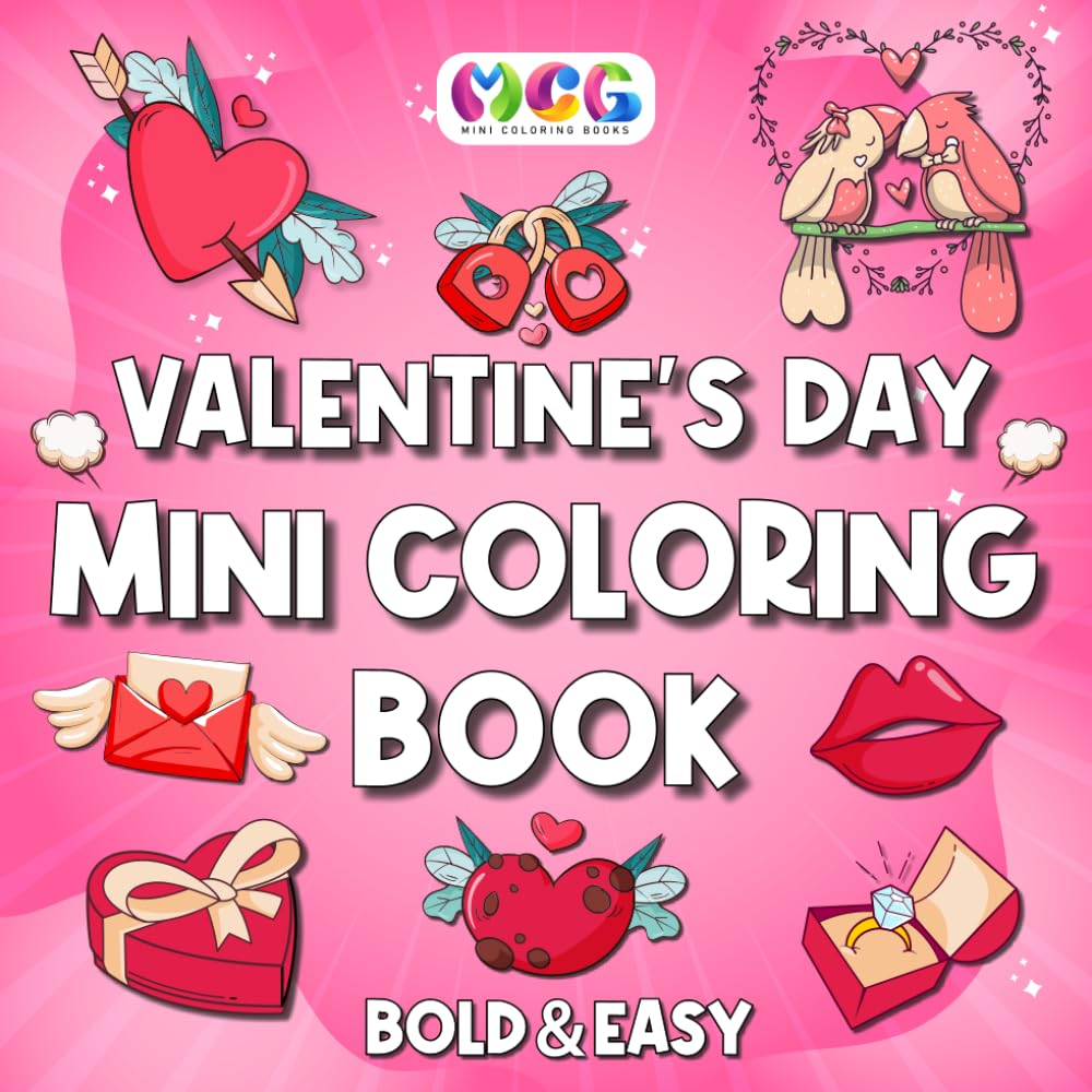 capítulo por capítulo baixar Mini Coloring Book: Valentine’s Day, Bold & Easy: Designs For Kids And Adults (Simple And Cute Coloring Books)