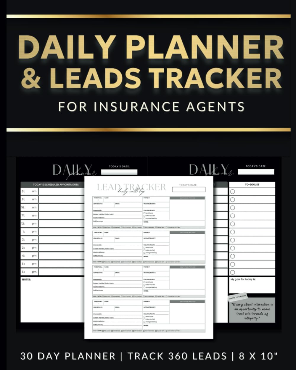 capítulo por capítulo baixar Daily Sales Planner & Lead Tracker for Insurance Agents: 30 Days, 360 Leads, Monthly Income Review - 136 Pages