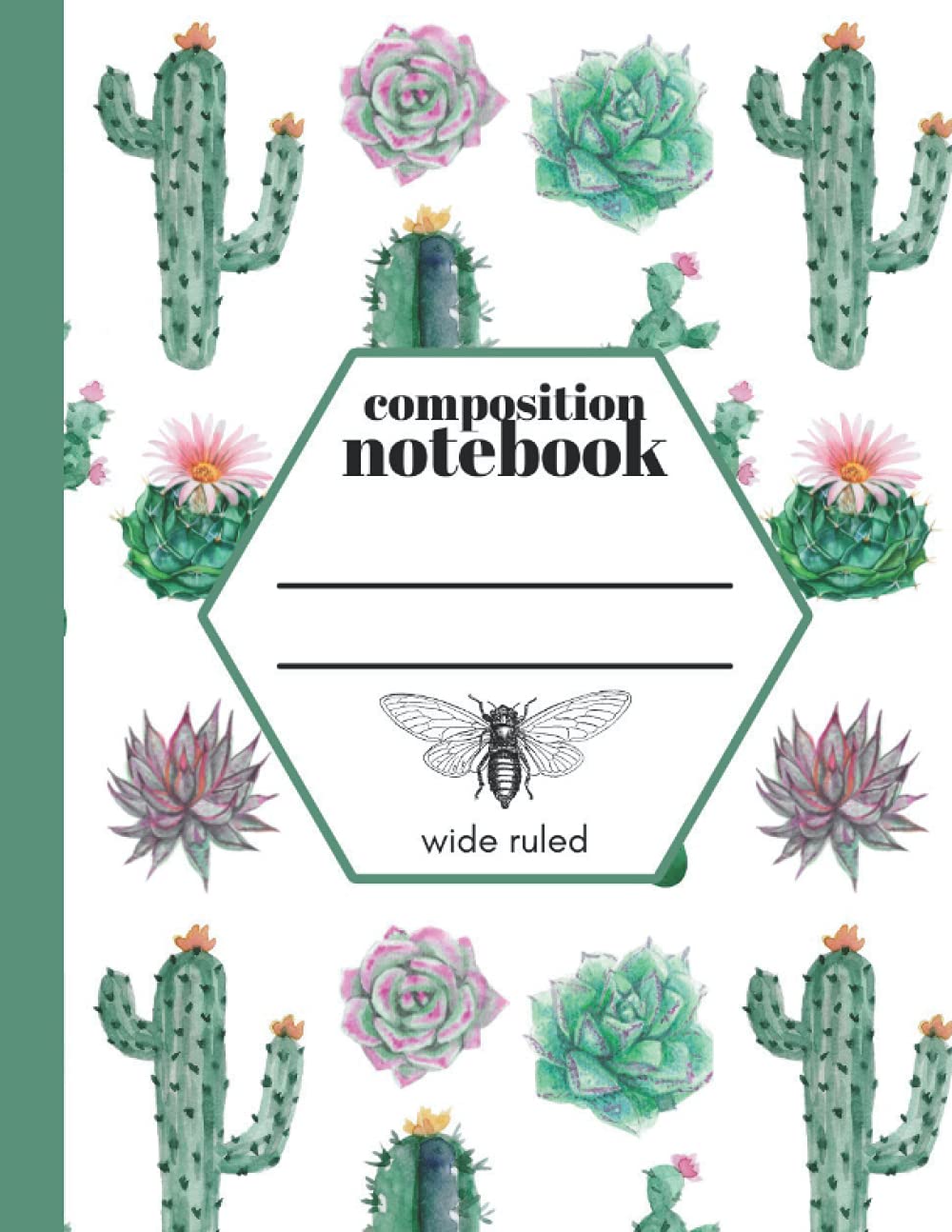 ler totalmente Composition Notebook Wide Ruled: Aesthetic Notebook for School. One Subject Notebook with 120 Pages. Southwest Saguaro Cactus Notebook. Colorful Composition Notebook.