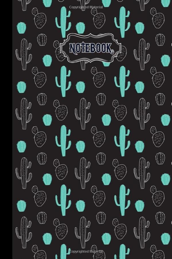 ler totalmente pack decorative patterns with cactus sketches Notebook: Cute Cactus Pattern Composition Journal with Lines... Boys Teens Kids Men Women (120 Pages 6 x 9)