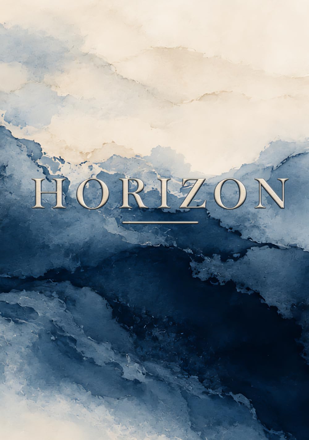 HORIZON: A Navy Watercolor Decorative Book for Coastal-Inspired Styling