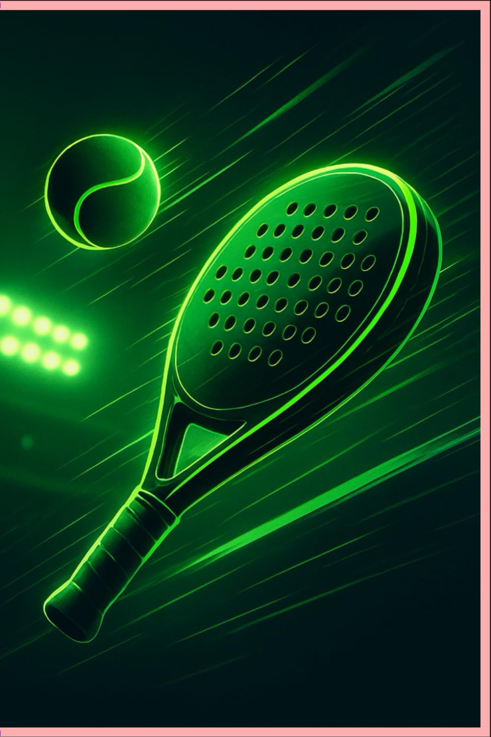 ler totalmente Neon Padel Smash Blank Notebook – Electric Green & Black Sports Journal for Padel Players & Fans, 120 Lined Pages, 6×9″ Premium KDP Journal