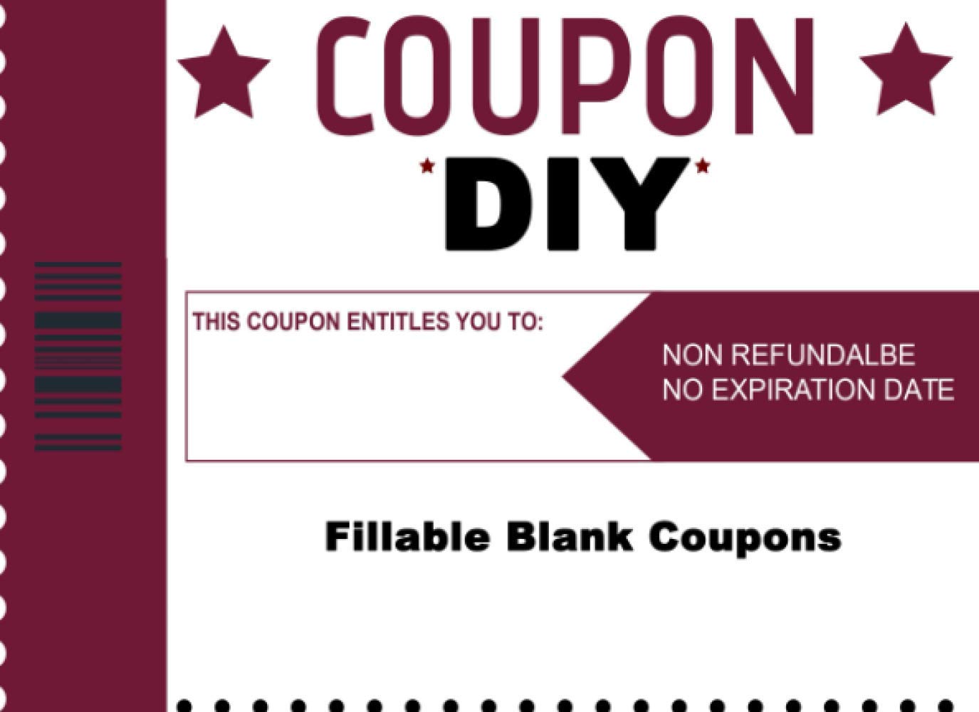 Coupon DIY Fillable Blank Coupons: Funny Vouchers To Fill Perfect White Elephant Gift Idea For Kids Mom Dad Sister Brother Friends Family/Secret Santa Gifts baixar o livro de graça