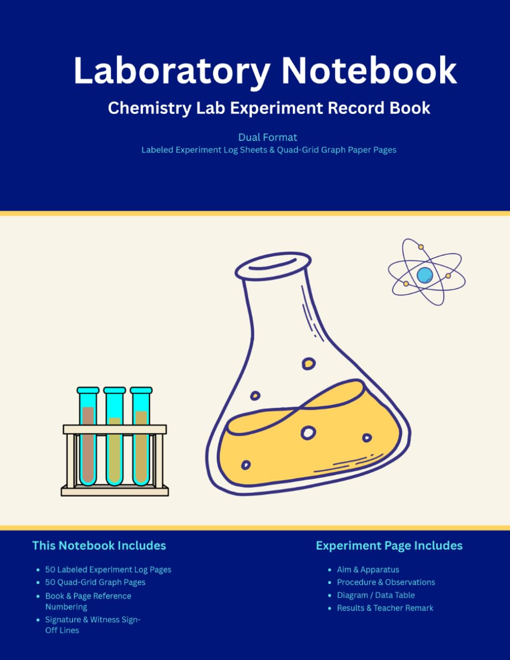 capítulo por capítulo baixar Laboratory Notebook, Chemistry Lab Experiment Record Book, Dual Format, Labeled Experiment Log Sheets & Quad-Grid Graph Paper, 8.5x 11in, 105 Pages: For High School & College Science Students