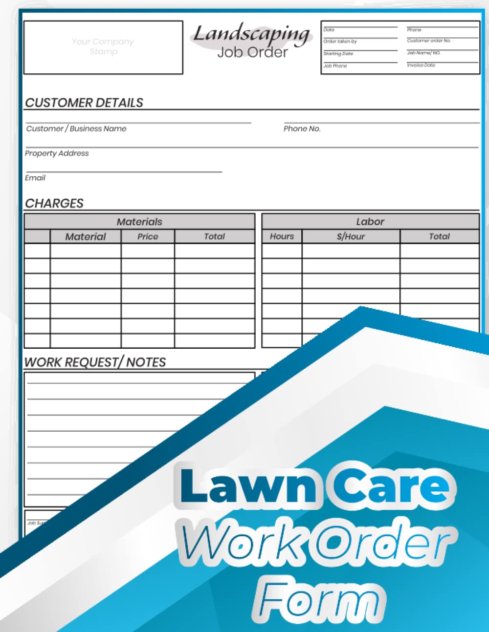 ler totalmente Lawn Care Work Order Form: Will Help you Record Client Details, Materials, Labor, Work Estimate. 50 Work Order Form (Letter Size 8.5''x11'' Inch.).
