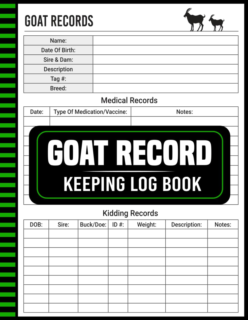Goat Record Keeping Log Book: A Comprehensive Organizer for Farmers and Ranchers