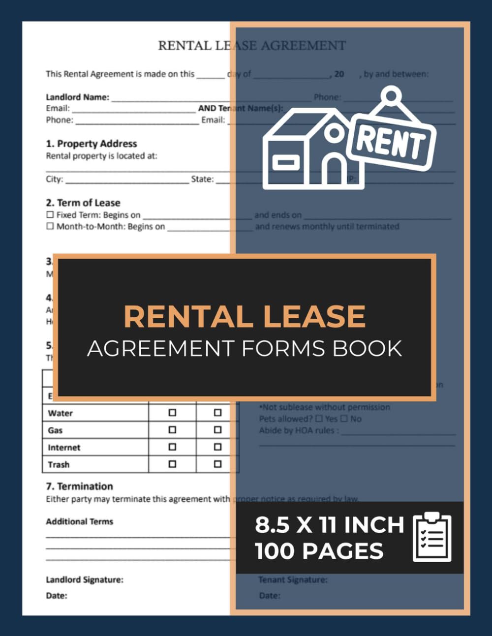 Rental Lease Agreement Forms Book: Month-to-Month or Fixed-Term Agreements | Rental Contract Form Between Landlord and Tenant | 50 Forms baixar livro de graça
