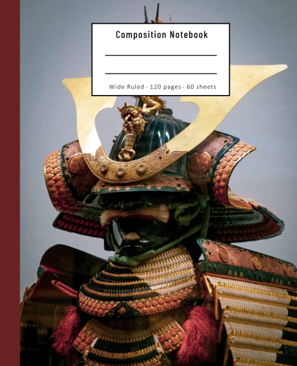 ler totalmente Composition Notebook: Red and Gold Samourai: College Ruled, 120 White Pages, 7,5"x9,25", Soft Cover, Journal