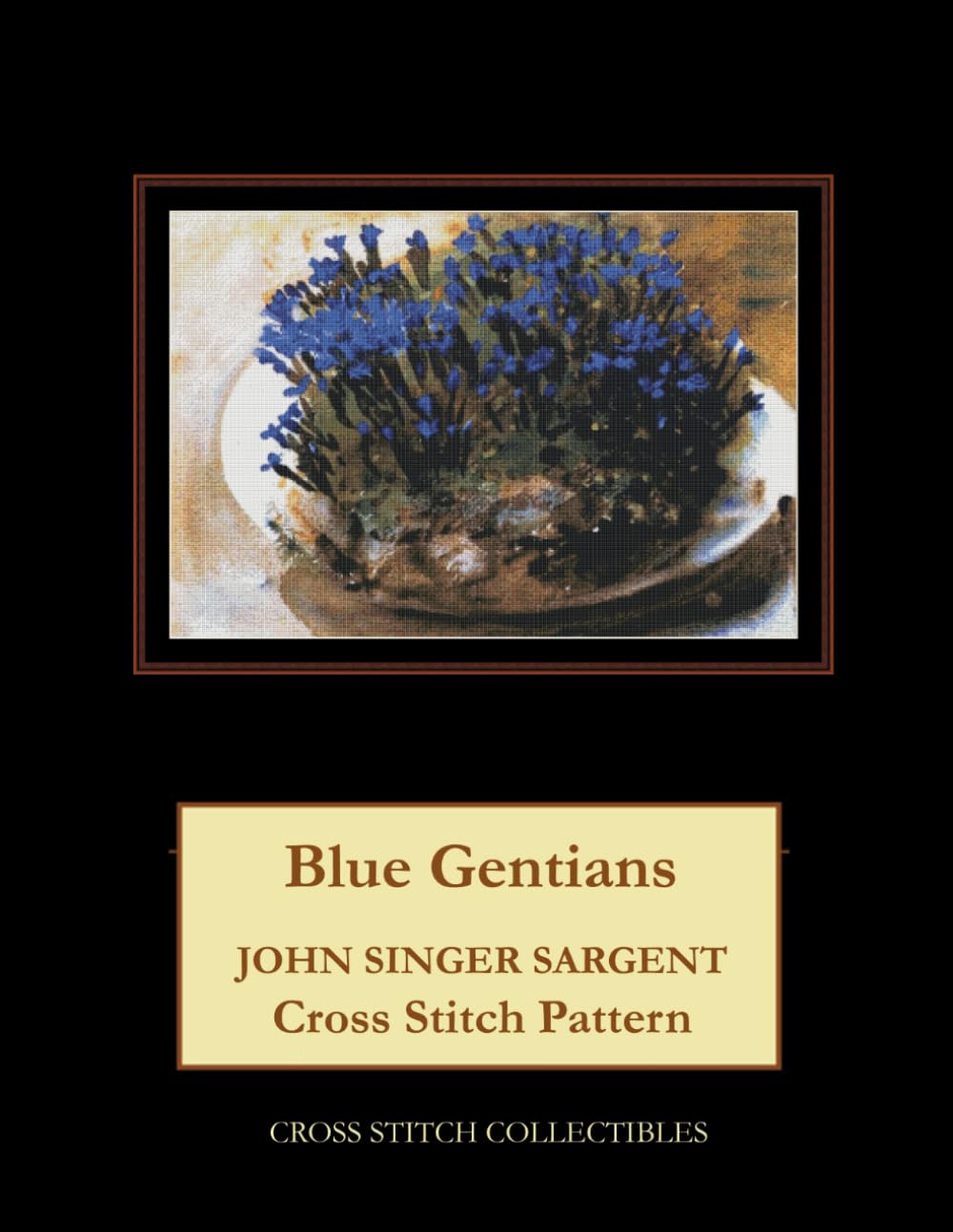 Blue Gentians: John Singer Sargent Cross Stitch Pattern