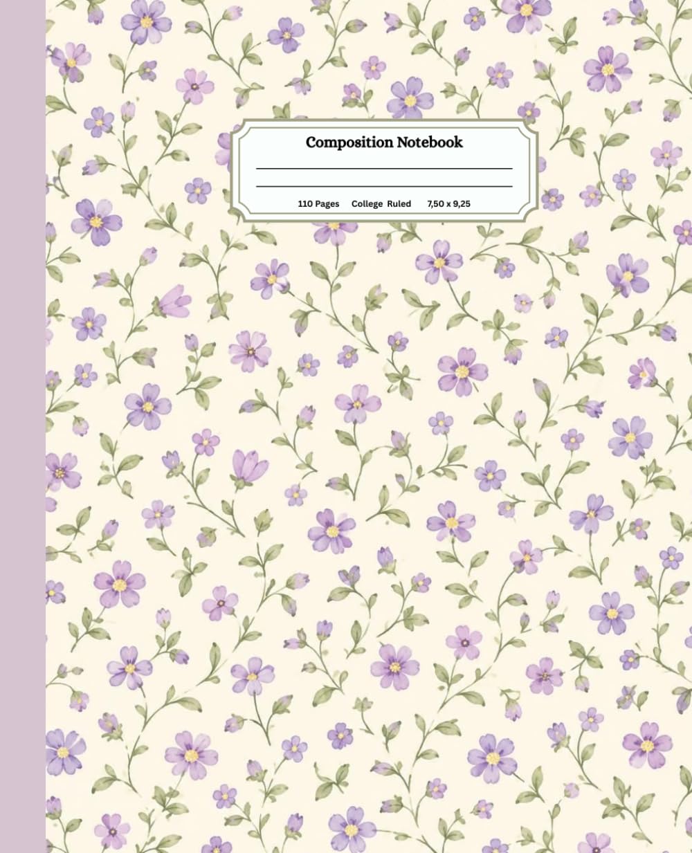 capítulo por capítulo baixar Composition Notebook College Ruled: Pastel Purple Lavender Floral Ditsy Coquette Flower Patterned Lined Journal 7.5 x 9.25 110 Pages Vintage Aesthetic Soft Botanical Book for Girls Teens & School