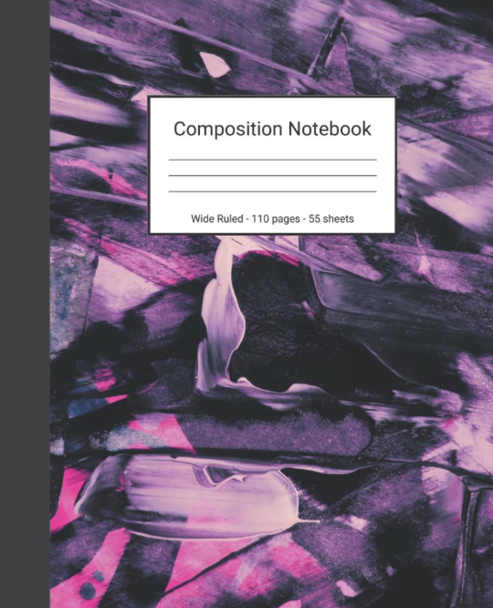 Composition Notebook: Wide Ruled Paper Notebook Journal - Purple And White Abstract Painting - Blank Wide Lined Workbook baixar livro de graça