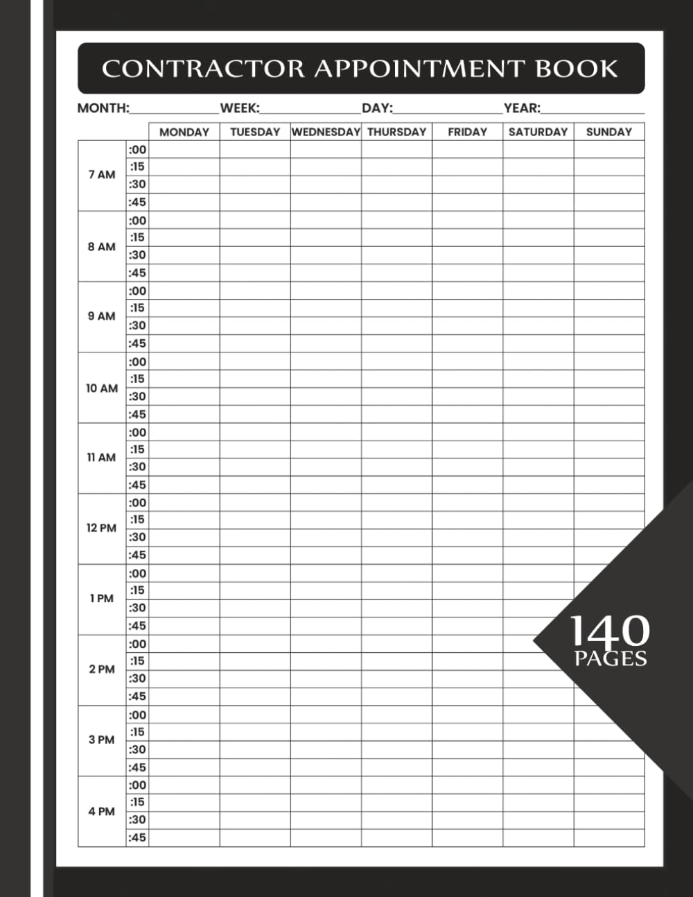ler totalmente Contractor Appointment Book: Professional Weekly and Daily Appointment Tracker for Contractors