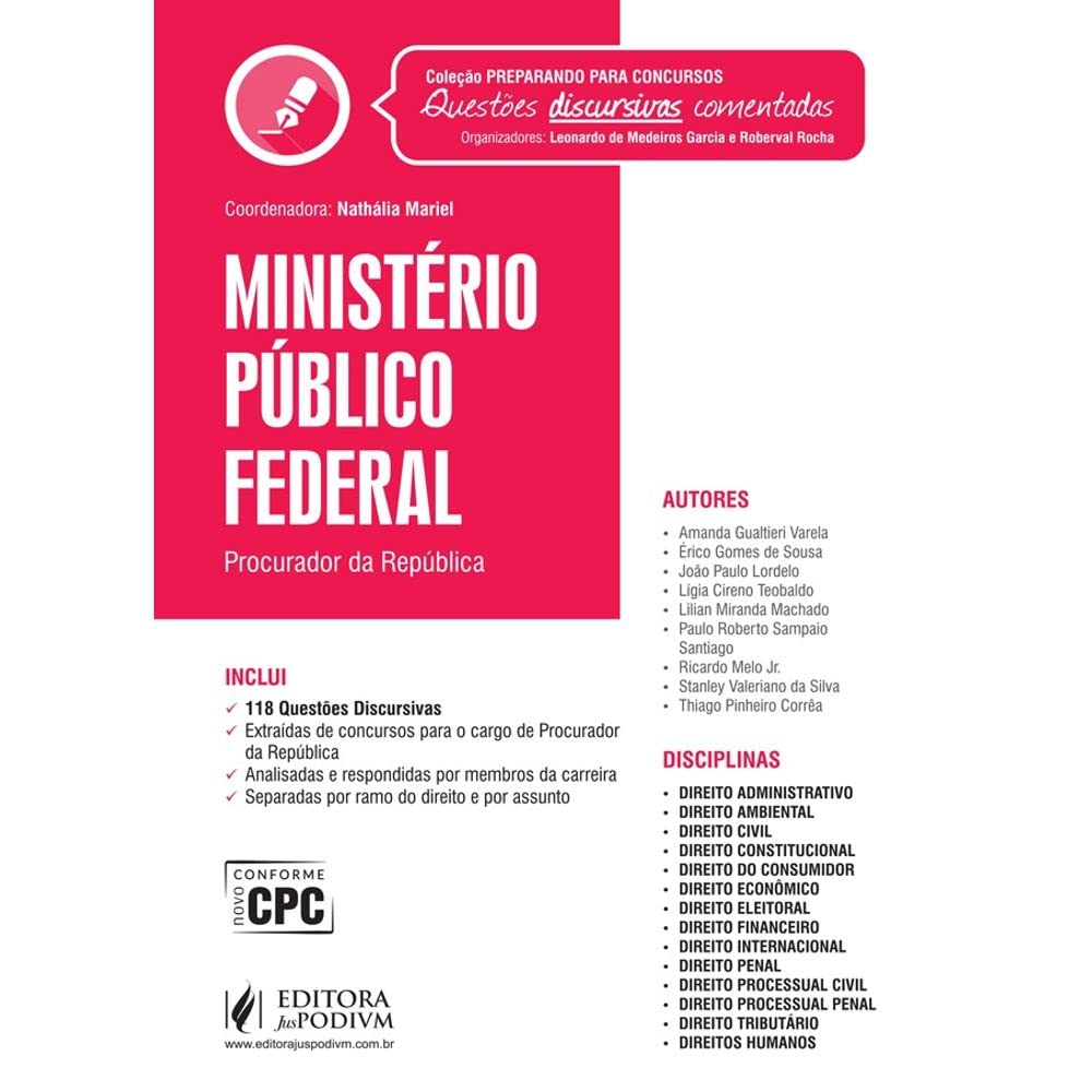 capítulo por capítulo baixar Ministério Público Federal - Coleção Preparando Para Concursos. Provas Discursivas Comentadas