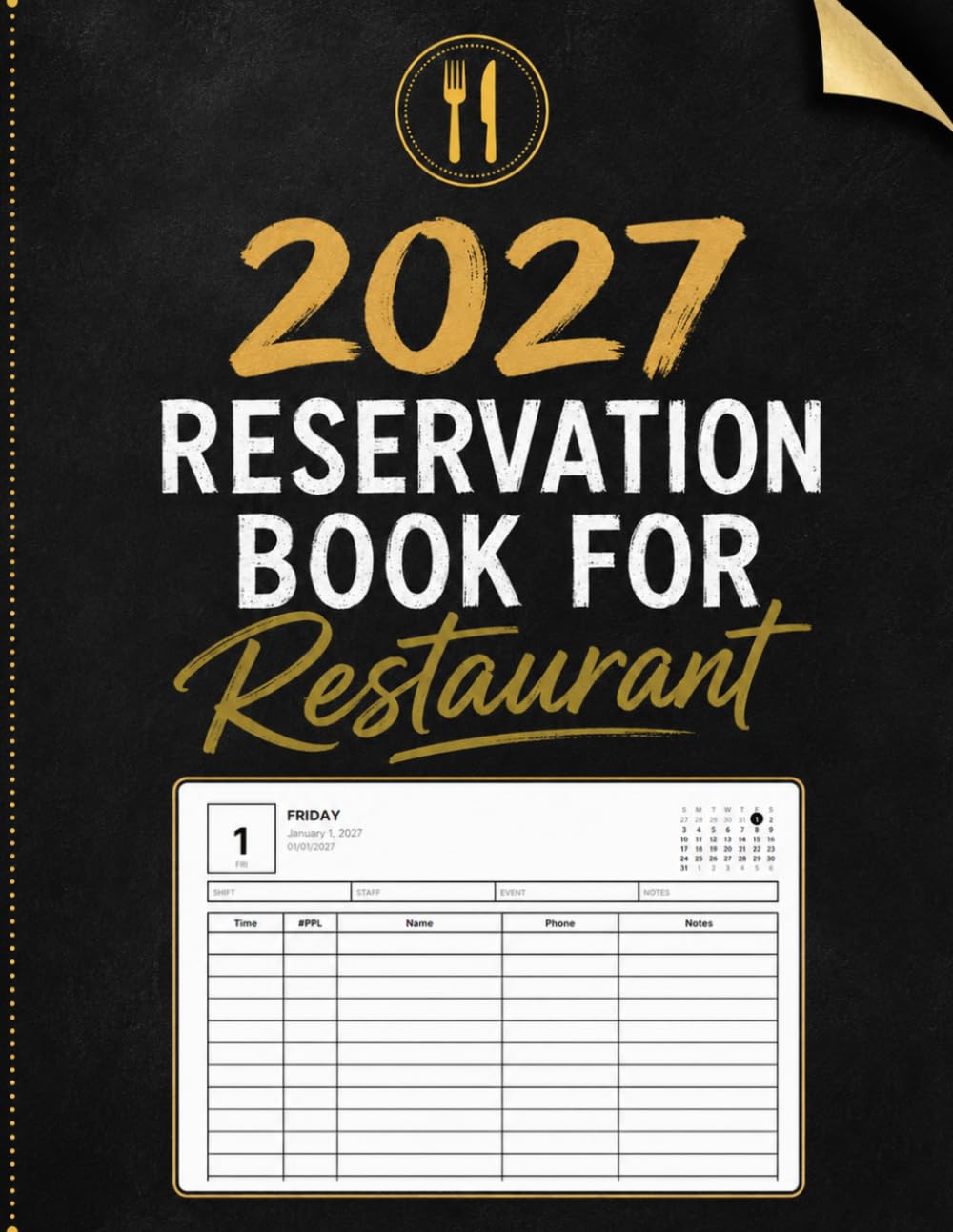 Reservation Book For Restaurant 2027: Year-Round Dinner Reservations Planner | Daily Guest Appointment Log | From January to December baixar livro de graça