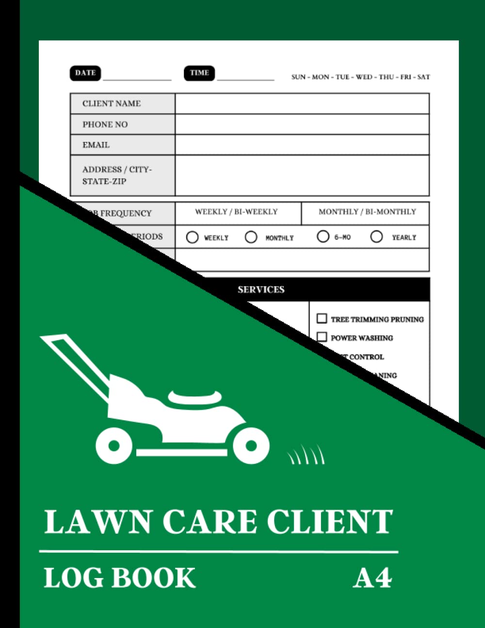 ler totalmente Lawn Care Client Log Book: Simple Lawn Mowing And Landscape Appointment Logbook | Track And Keep Record Your Client's Information Easily | Lawn Care Receipt Book - A4