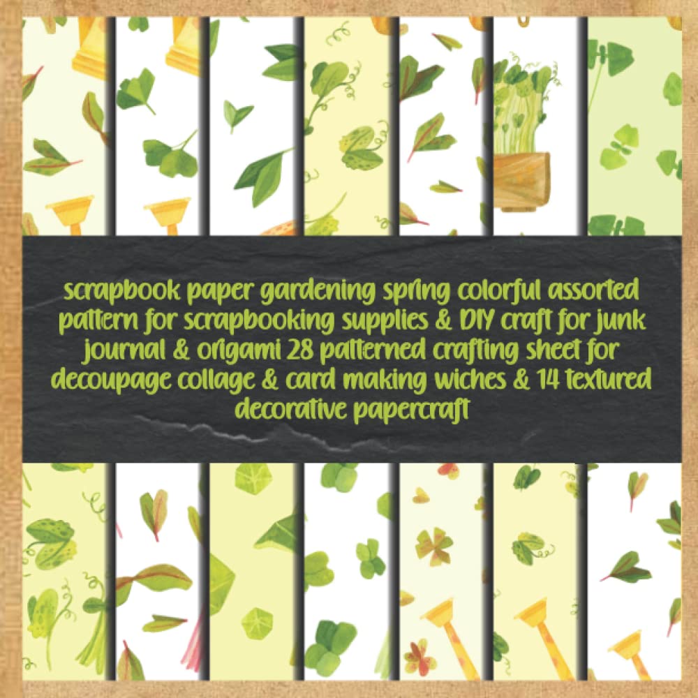 ler totalmente scrapbook paper gardening spring colorful assorted pattern for scrapbooking supplies & DIY craft for junk journal & origami 28 patterned crafting... wiches & 14 textured decorative papercraft