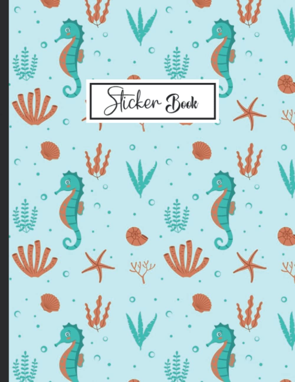 ler totalmente Sticker Book: Cute Seahorses Design Blank Sticker Album Journal pages for Kids Sticker Collection Book.
