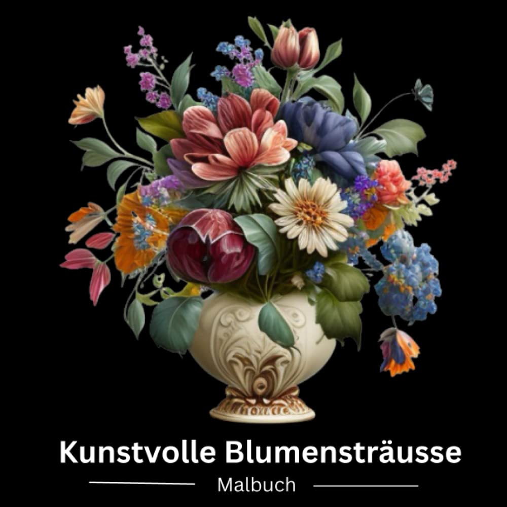 ler totalmente Kunstvolle Blumensträusse Malbuch: Bringe Farbe in deinen Alltag mit 30 inspirierenden Blumenmotiven zum Ausmalen (German Edition)