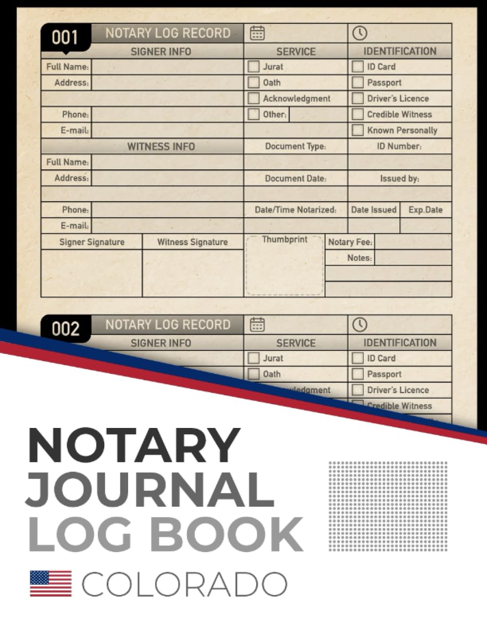 Colorado Notary Journal Log Book: For recording the notarial acts, for 200 Records. baixar o livro de graça