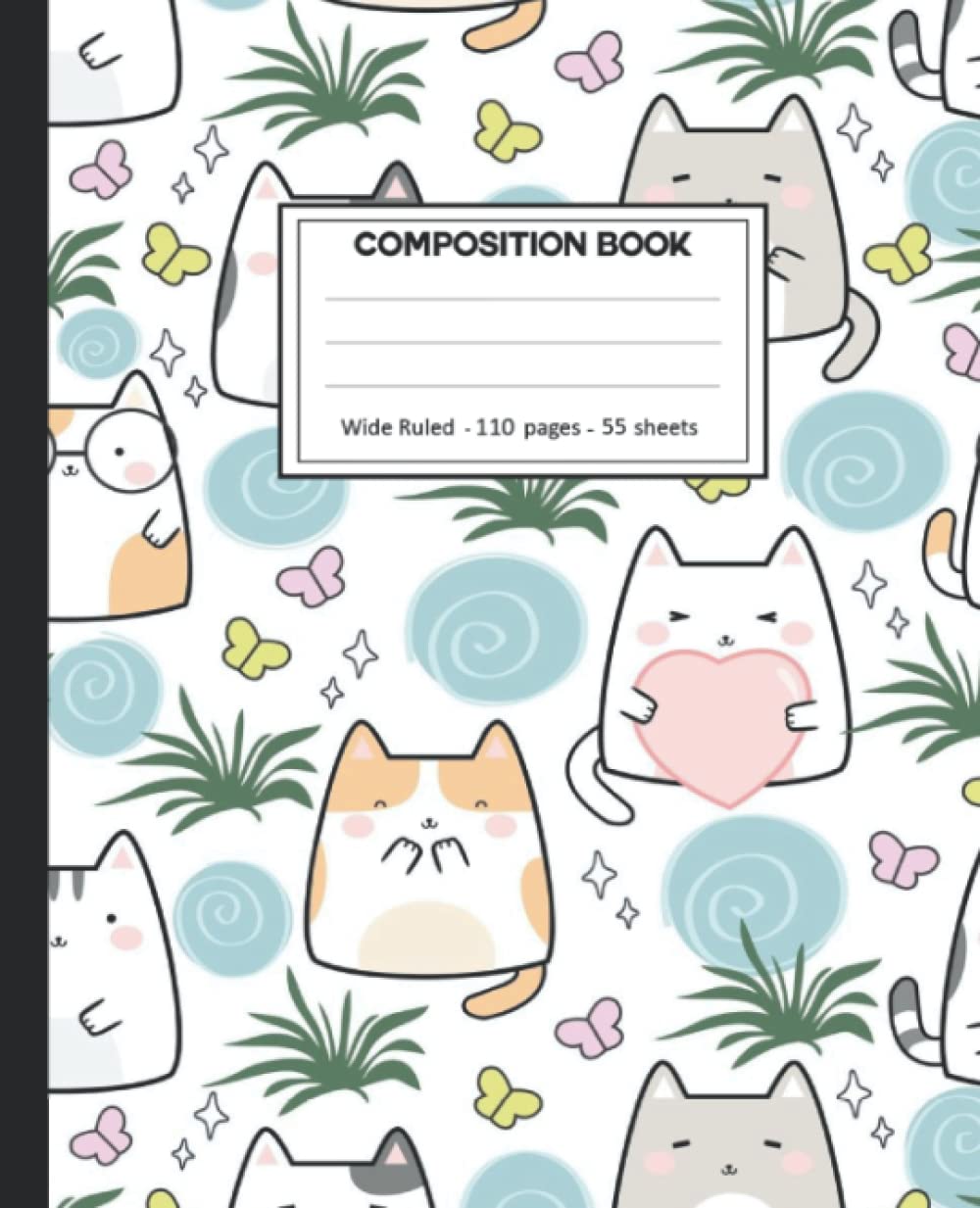 Composition Notebook: Composition Notebook with Cats for School.